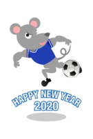 Mouse New Year's card volley shooting in soccer