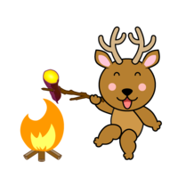 Deer character roasted sweet potato