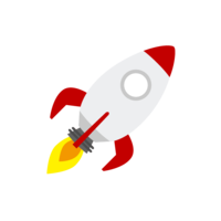 Flying cute rocket