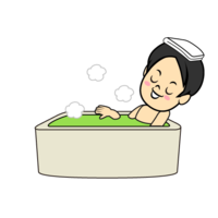 A man relaxing in the bath