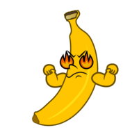 Hot-blooded banana character