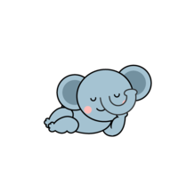 Dozing elephant character
