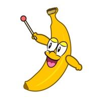 説明するバナナキャラ