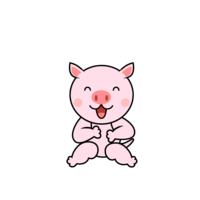 Laughing pig character