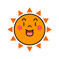 Surprised sun character