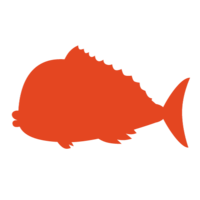 鲷鱼的红色剪影