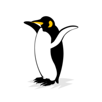 Emperor penguin with open hands