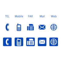 Blue business card icon