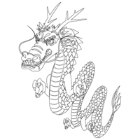 Black and white dragon