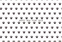 New Year's card with dog footprint pattern