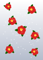 Snowy camellia background