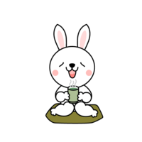 Rabbit drinking tea
