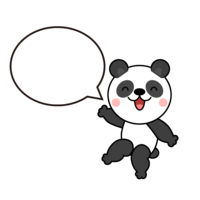 Speaking panda character
