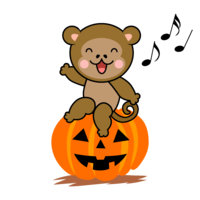 Halloween pumpkin and monkey character
