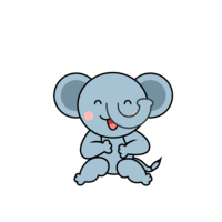 Laughing elephant character