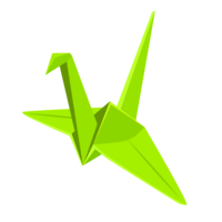 黄绿折纸鹤