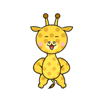 Giraffe character full of confidence