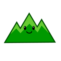 Cute mountain range character