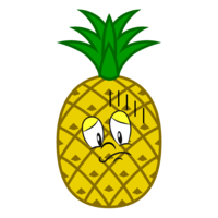 Worried pineapple character