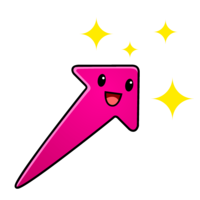 Cute glitter arrow character