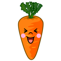 Carrot character with a big laugh