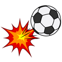 Soccer ball kicking vigorously