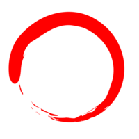Red circle of brush