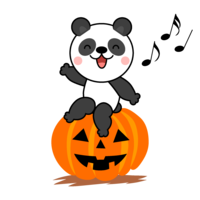 Halloween pumpkin and panda character