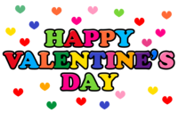 Happy Valentine's Day with colorful hearts