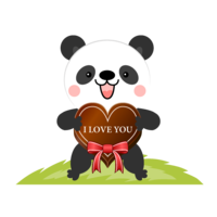 Valentine of panda and chocolate