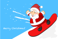 Santa's Christmas card to snowboard