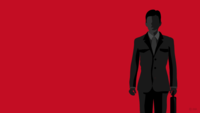 Red silhouette businessman