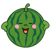 Watermelon character full of confidence