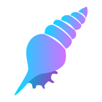蓝紫色的贝壳剪影