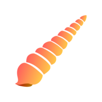 橙色细长的贝壳剪影