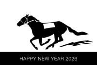 Running racehorse silhouette New Year's card