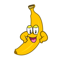 Banana character full of confidence
