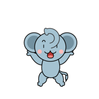 Surprised elephant character