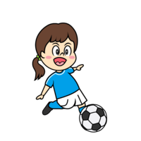 Soccer girl kicking