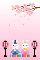 桜のウサギ雛人形