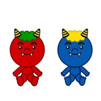 Children's red demon and blue demon