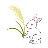 Japanese pampas grass and white rabbit