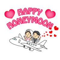 Happy honeymoon couple
