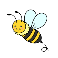 Flying cute bees