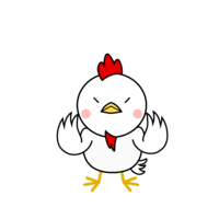 Angry chicken character