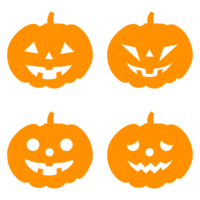 単色オレンジ色のハロウィンかぼちゃ４種