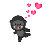 Cute gorilla in love