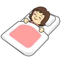 Woman sleeping on a futon