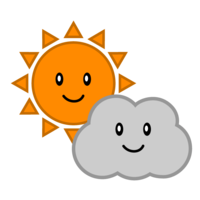 Sun and cloud characters