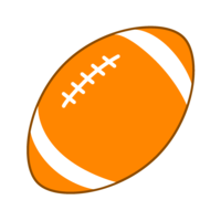 Orange rugby ball